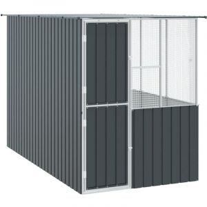 VidaXL Cage &agrave; oiseaux Anthracite 215x78x200 cm Acier galvanis&eacute;