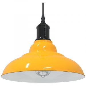 VidaXL Lampe suspendue réglable hauteur E27 jaune brillant Ø31cm métal