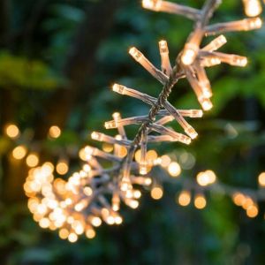 Lotti Guirlande lumineuse 30m BOA D6cm 1500 LED ambr&eacute; 8 programmes c&acirc;ble transparent