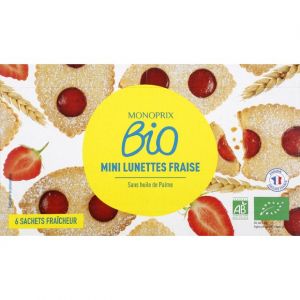 Monoprix Bio Biscuits mini lunettes fraise bio