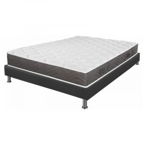 Image de Ebac Ensemble tapissier Rubis Omega simili gris 160x200 Literie