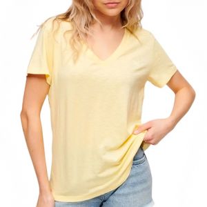 Superdry T shirt Slub Emb Femme Jaune