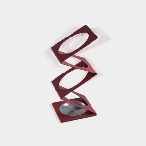 Porte parapluie MOLLA en acier marsala avec vasque en inox
