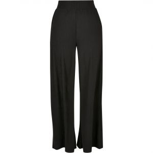 Urban classics Tb5029-ladies Rib Jersey Wide Leg Pants Pantalon, Noir, XL Femmes
