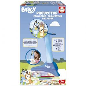Educa Projecteur Bluey, r&eacute;alisez des Dessins Bluey avec ce projecteur, projecteur LED avec 40 Diapositives, Crayons de Couleur et Crayon, &agrave; partir de 5 Ans (20109)