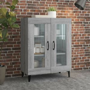 Image de VidaXL Mercatoxl Buffet sonoma gris 69,5x34x90 cm bois d'ing&eacute;nierie