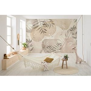 Komar Papier peint photo non tissé – Pearl – Dimensions : 400 x 250 cm, largeur de bande 50 cm – Papier peint, feuilles, chambre de mouton, salon