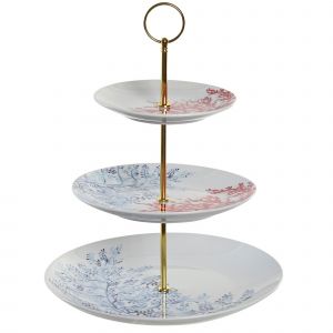 Wadiga Plat de présentation fruits ou gâteaux 3 étages en porcelaine