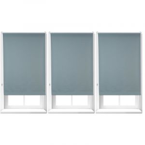 Relaxdays Store enrouleur occultant, lot de 3, sans perçage, protège de la chaleur, portes, fenêtres, 70x160 cm, tissu 66 cm, gris