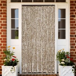 Rideau anti mouches beige et marron 118x220 cm chenille