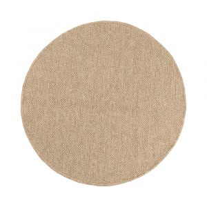 Tapis extérieur rond - 160cm - naturel - 100% polypropylène résistant aux UV - 1400 gr/m2 - LYS