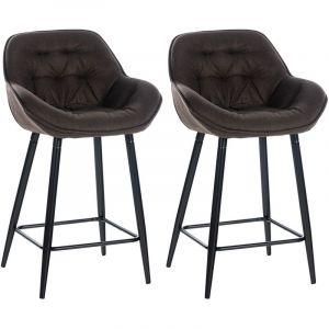 CLP Ensemble de 2 tabourets de bar Gibson Marrone, tissu