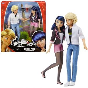 Bandai Miraculous - Set de Jouet - Pack 2 Poupées Marinette et Adrien - Crush Pack - Figurines Miraculous 26cm - Figurines pour Enfant Marinette Adrien - Jouet Enfant 4 Ans et + - P50377