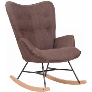 CLP Fauteuil à bascule Sanka en tissu, Marron