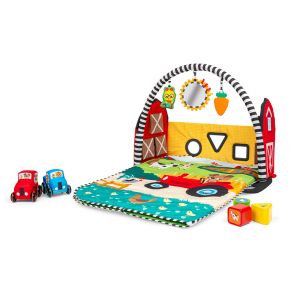 Baby Einstein Tapis d’éveil musical Grow With Me Busy Barnyard de la collection Farm Explorers avec trieur de formes, de 0 mois à 4 ans
