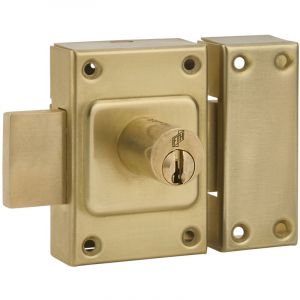 FTH - Verrou de Porte C60 Double Entr&eacute;e - Cylindre 40 mm - Coffre et P&ecirc;ne Laiton - 3 Cl&eacute;s Crant&eacute;es - S&eacute;curit&eacute; et &Eacute;l&eacute;gance - Compatible Portes Int&eacute;rieures et Ext&eacute;rieures - Jaune/Dor&eacute;