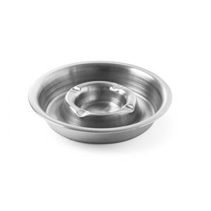 Hendi Cendrier avec Rebord - 160 mm de Diam&egrave;tre - Argent / Inox
