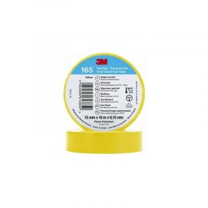 Image de 3M Temflex de ruban adh&eacute;sif &eacute;lectrique en vinyle 165, jaune, 15 mm x 10 m, 100 rouleaux