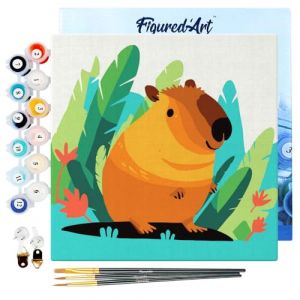 Mini peinture au numéro : Capybara Tropical - toile tendue sur chassis