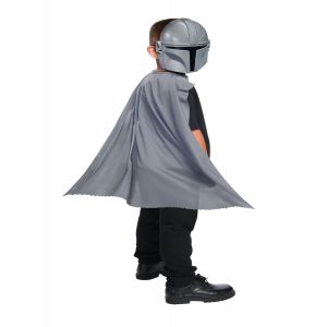 Image de Kit cape et masque T Mandalorian enfant Couleur Argenté / gris Taille Taille Unique