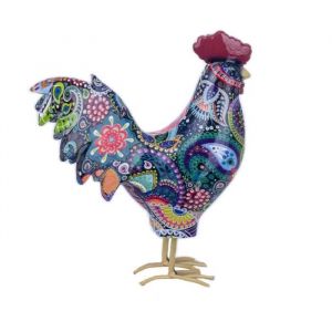 Figurine décorative coq de poule en résine avec imprimé coloré, décoration amusante intérieure et extérieure, jardin et balcon, 17