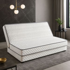 Matelas Tr&egrave;s Ferme pour Tous Clic Clac 130x200 x 10 cm - D&eacute;coupe Assise 70 cm - 5 Zones de Confort - Tr&egrave;s Respirant