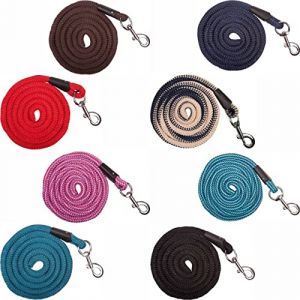 HKM 547052 en Tricot d'Aix-La-Chapelle avec Mousqueton, Longueur 180 cm, Bleu foncé