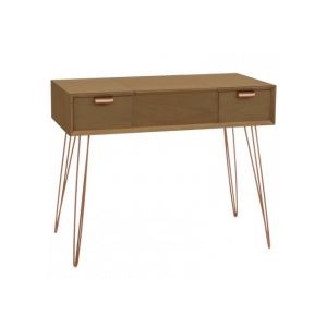Image de LesTendances Bureau coiffeuse bois et m&eacute;tal or rose James