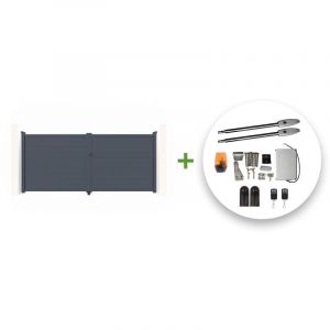 Casanoov - Portail battant électrique eiger 400x180cm gris + Motorisation tanker B250