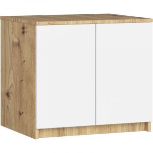Surmeuble pour armoire AKORD S60 Chêne Artisan 60 cm 2 portes façade Blanche 2 étagères 60x51x55 cm