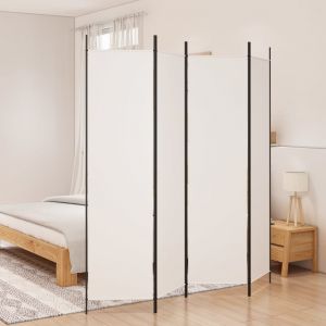 VidaXL Cloison de séparation 4 panneaux Blanc 200x200 cm Tissu