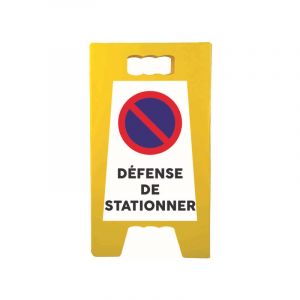 Chevalet de signalisation 'd&eacute;fense de stationner' de dimensions 55 x 31 cm