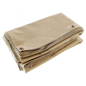 Bache Brise Vue Beige foncé 3x6 m - Qualité 5 ans TECPLAST 506BV - Brise vent occultant en PVC - Pare vue jardin