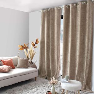 Enjoy Home - Rideau thermique et occultant en velours - 140 x 260 cm - Naturel - Velvet