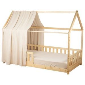 Sevira Kids Ciel de Lit Cabane en gaze de coton SOLO Beige 130x390 cm