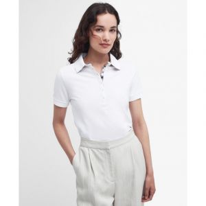 Barbour Portsdown Top - Polo femme White / Primrose Tartan 10 / S