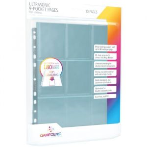 Asmod&eacute;e Feuilles de classeur pour cartes - Ultrasonique Topload - 9 poches - 23x30 cm - Transparent - Polypropyl&egrave;ne