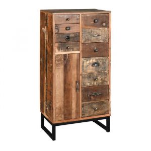 Image de Aubry Gaspard Commode haute en bois recyclé et métal