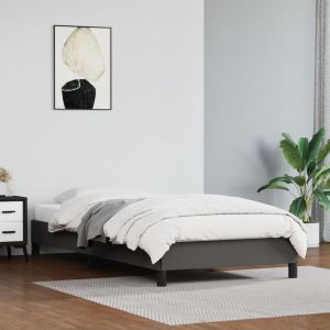 VidaXL Cadre de lit Gris 100x200 cm Similicuir