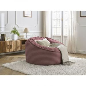 Bobochic Fauteuil & pouf Pouf ultra moelleux socrate gros côtelé doux Rose - Rose