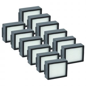 Vhbw 12x filtre compatible avec iRobot Roomba i7 Plus, i7, i7+, E6, E5, E7 aspirateur - filtre HEPA blanc / gris