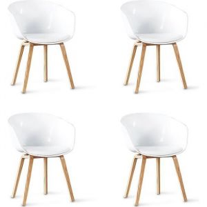 Lot de 4 chaises scandinaves blanches - Vali Designetsamaison Blanc