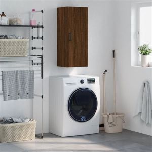 VidaXL Armoire Murale, Placard Suspendu avec Rangement, Meuble Flottant de Salon Bureau Chambre, Moderne, Chêne Marron Bois d'Ingénierie