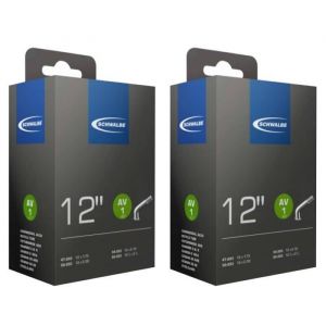 2x Chambre &Agrave; Air V&eacute;lo Schwalbe 12 1/2 X 2 1/4" (47/62-203) Av1 45&deg; Valve Schrader Coud&eacute;e Enfant Junior Poussette