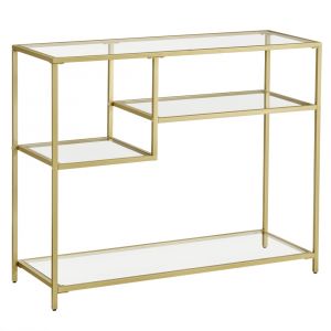 Vasagle Table Console, Cadre En Métal, Avec Étagères De Rangement, 35 X 100 X 80 Cm, Style Moderne D