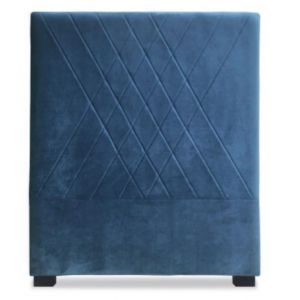 Image de T&ecirc;te de Lit en Velours "Jones" 90cm Bleu Prix