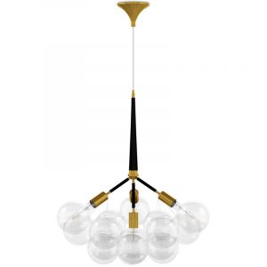 Privatefloor Lustre Globe Design Moderne, 12 Globes En Verre - Plaus Noir