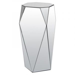 Table d'appoint en MDF et miroir - Coloris : Argent - SIGRID de Pascal MORABITO