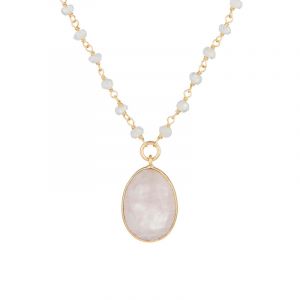 Moonstone - Collier Adassa Quartz en laiton dor&eacute;
