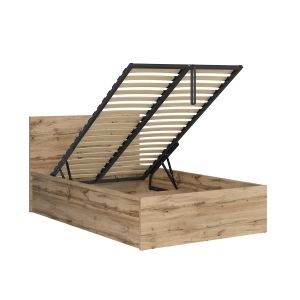 Lit coffre 120x200 sommier inclus Edwin Bois